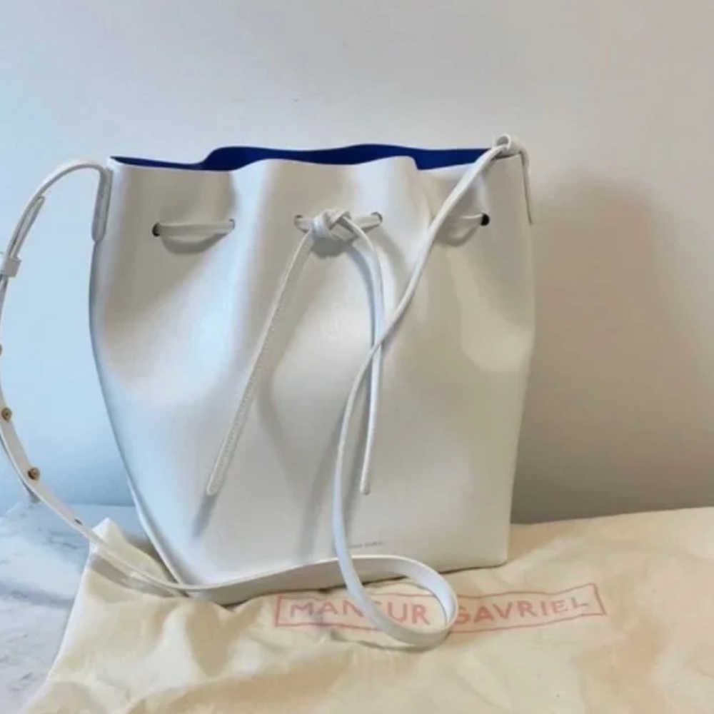 NWT White Mansur Gavriel Bucket Bag